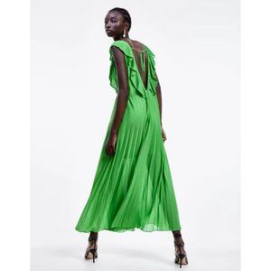 Zara Green Backless Ruffled Sundress
